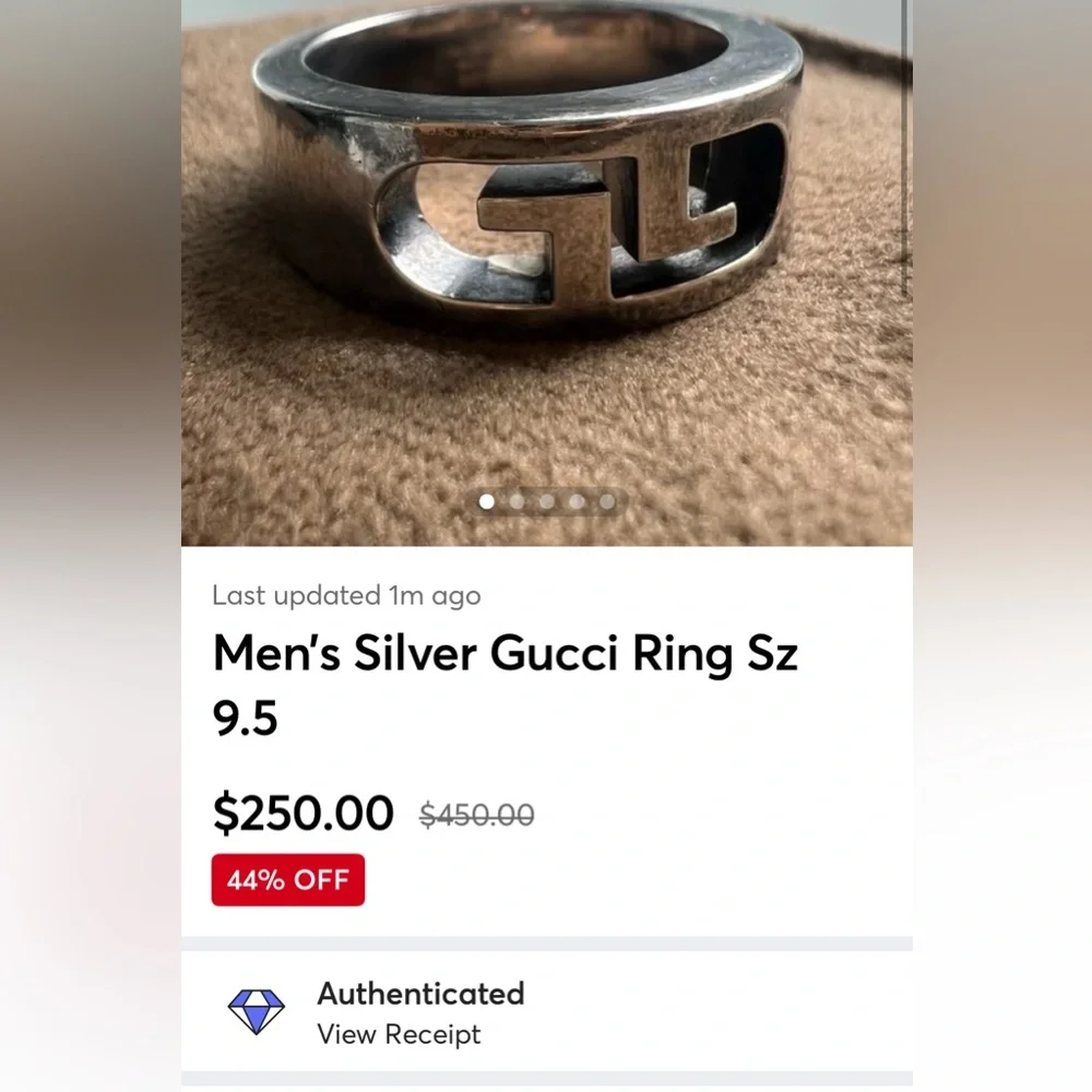 Gucci Silver Interlocking G Cutout Band Ring